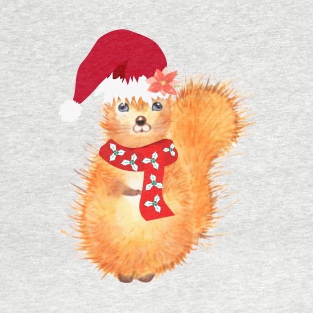 Silly Squirrel with a Christmas hat, gifts for teens, christmas gift, gift for teen, dancing gifts for girls by BeatyinChaos